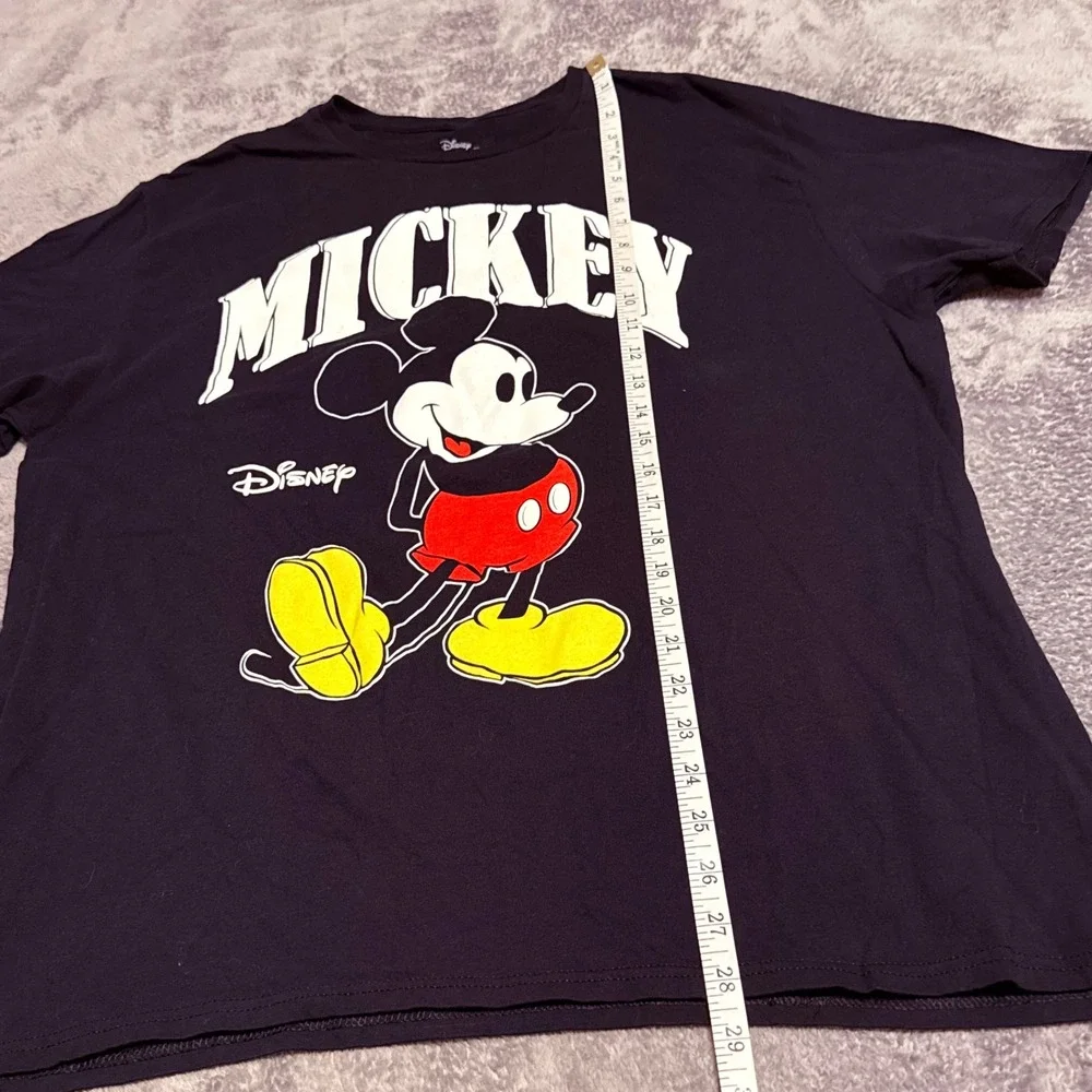 Disney Mickey Mouse Graphic T Shirt Mens XL Navy Black‎ Cotton